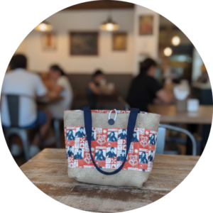 Sac à main en toile de jute de café recyclé fait main unique miss sortilége les belles poules