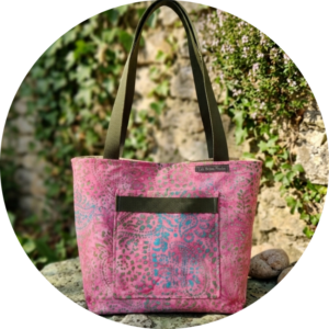sac shopping fait main en toile de jute de café recyclé unique les belles poules