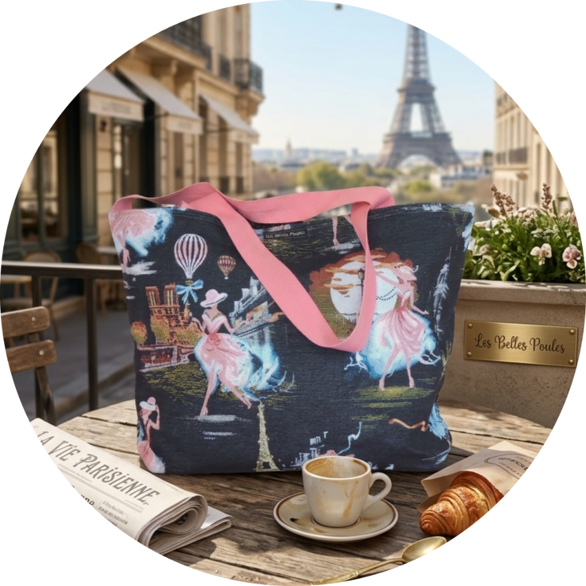 sac shopping fait main en toile de jute de café recyclé unique les belles poules