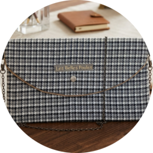 pochette toile de jute recyclée fait main les belles poules