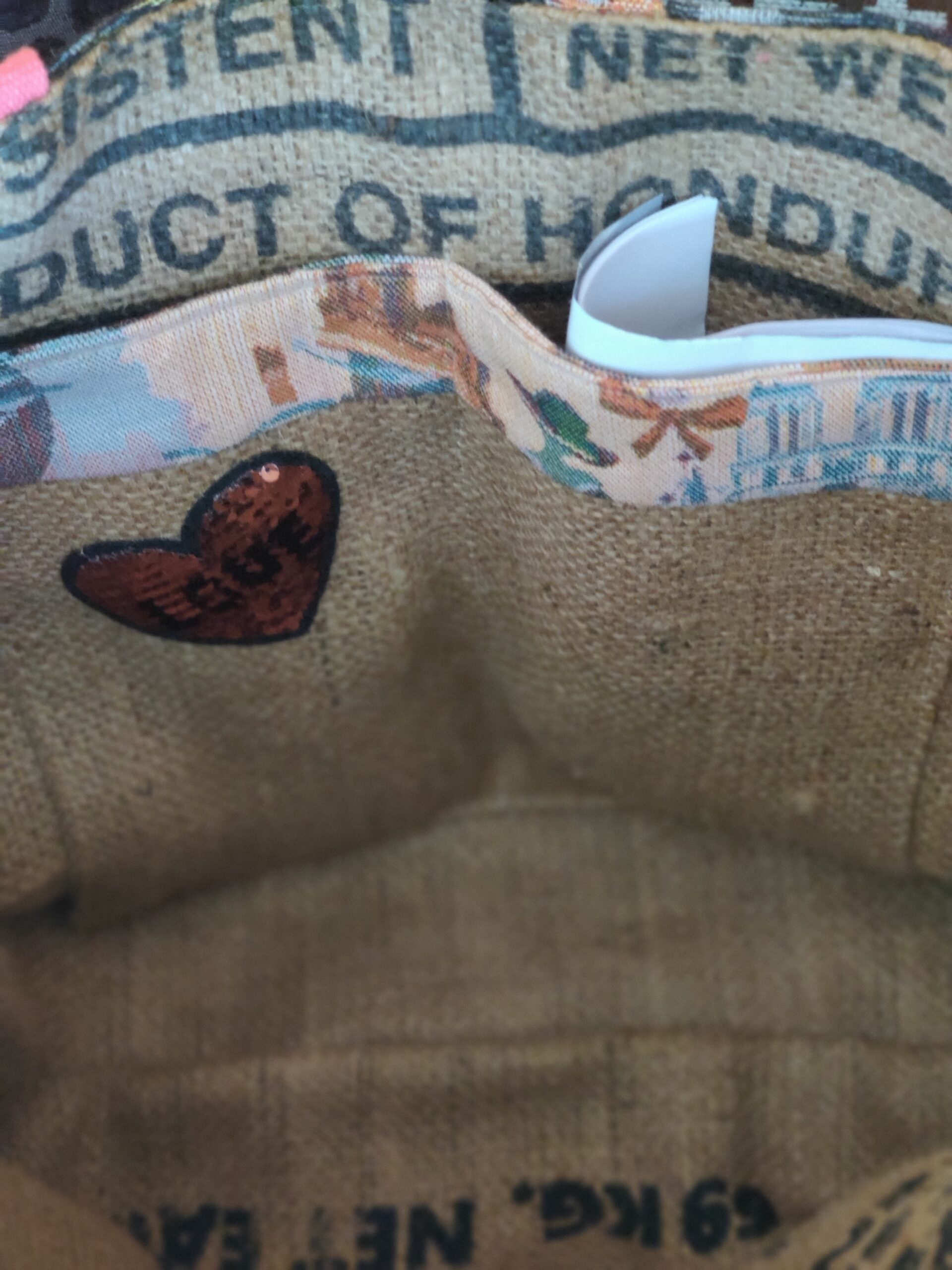 sac fait main en toile de jute recyclée les belles poules