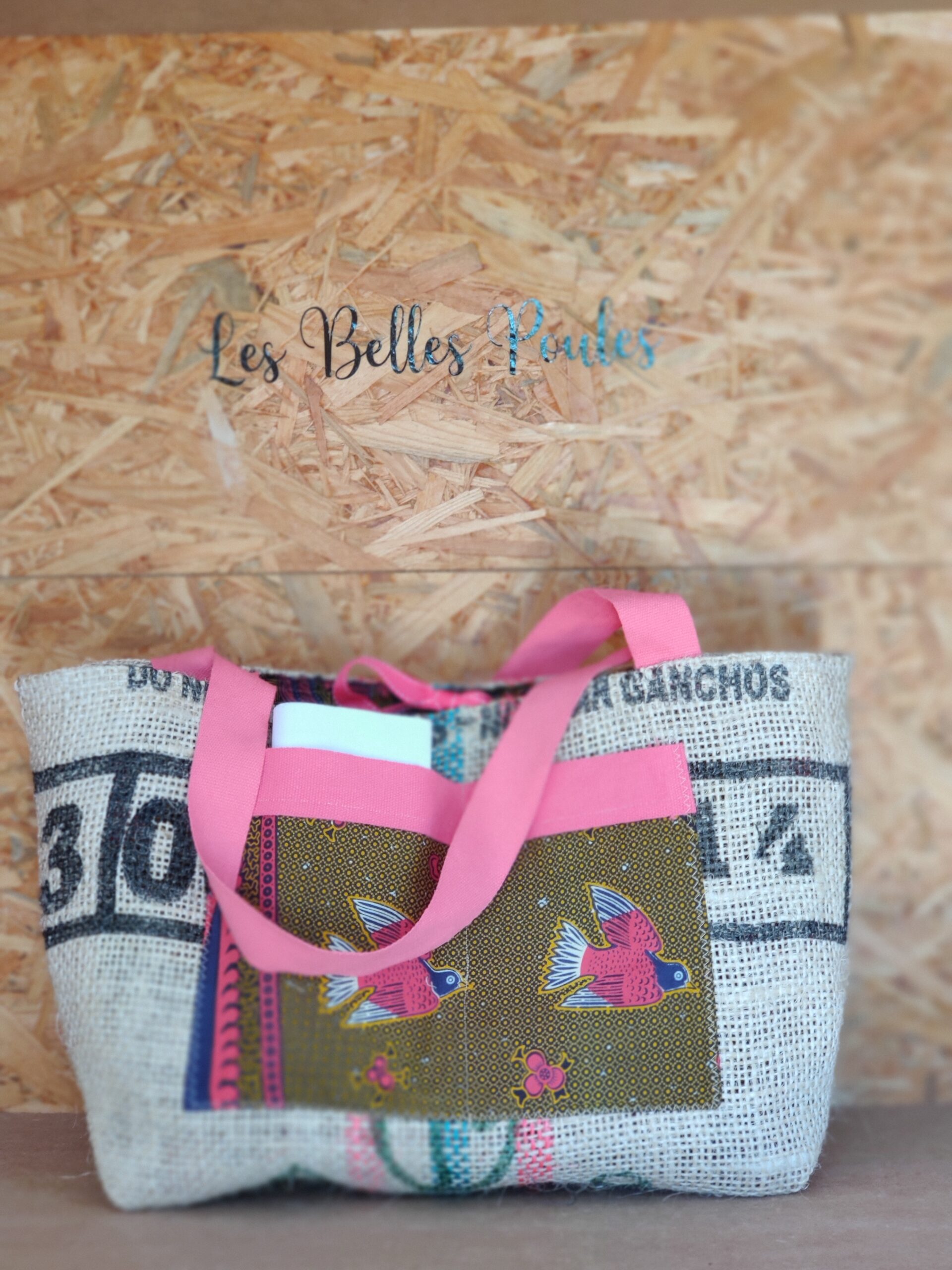 SAC EN TOILE DE SISAL DE CAFE RECYCLE FAIT MAIN UNIQUE LES BELLES POULES
