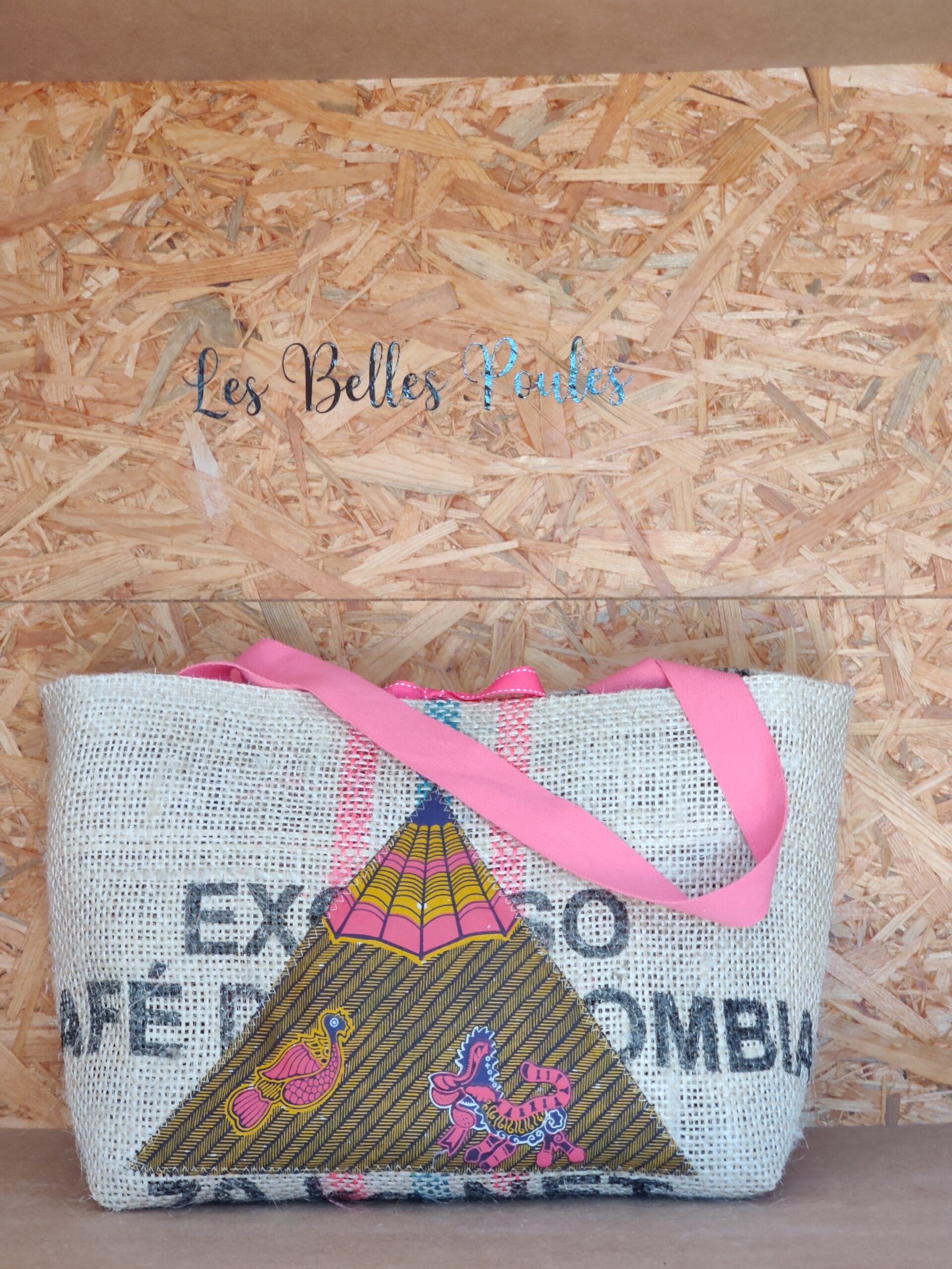 SAC EN TOILE DE SISAL DE CAFE RECYCLE FAIT MAIN UNIQUE LES BELLES POULES