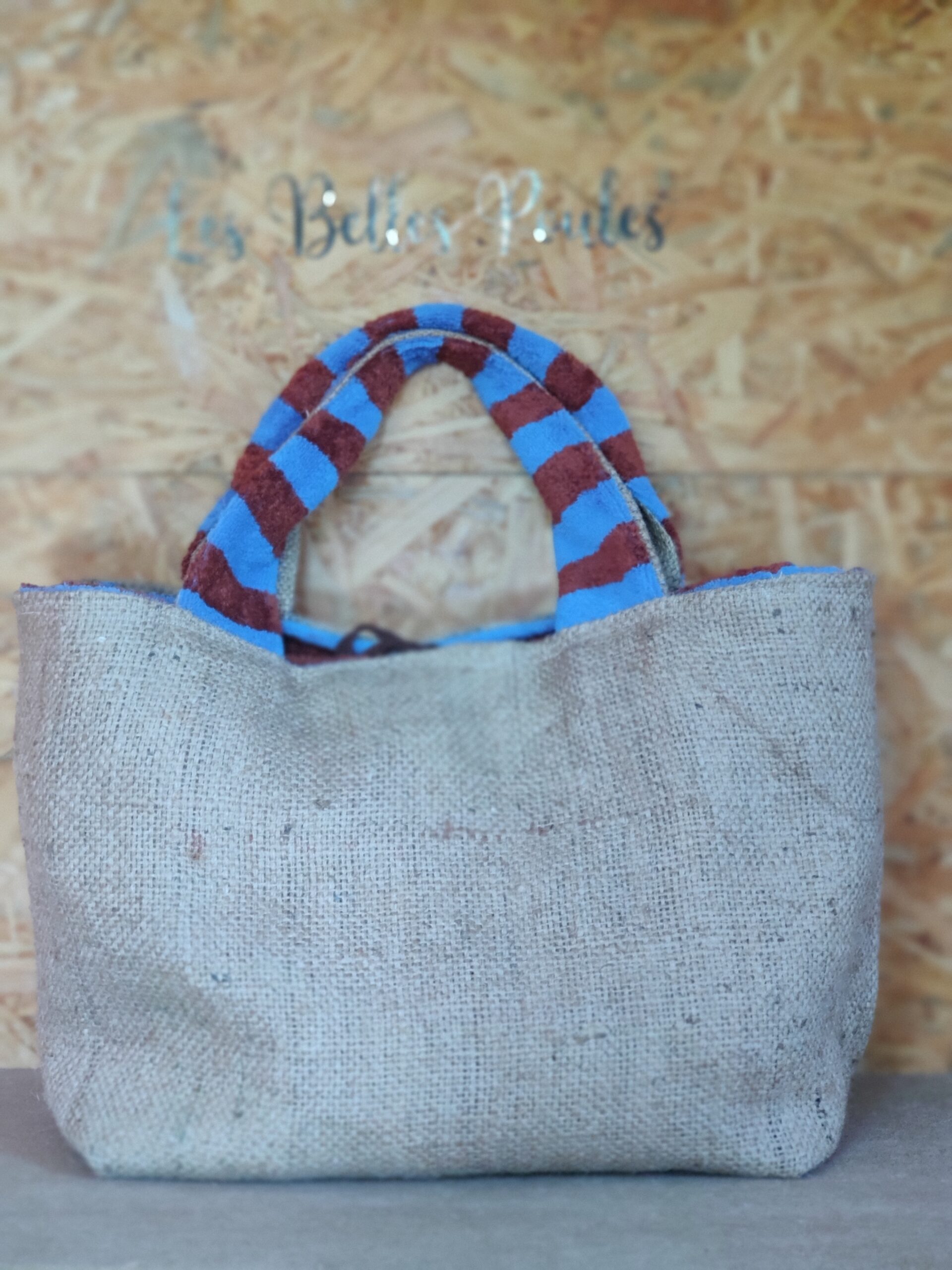 SAC EN TOILE DE JUTE DE CAFE FAIT MAIN UNIQUE LES BELLES POULES