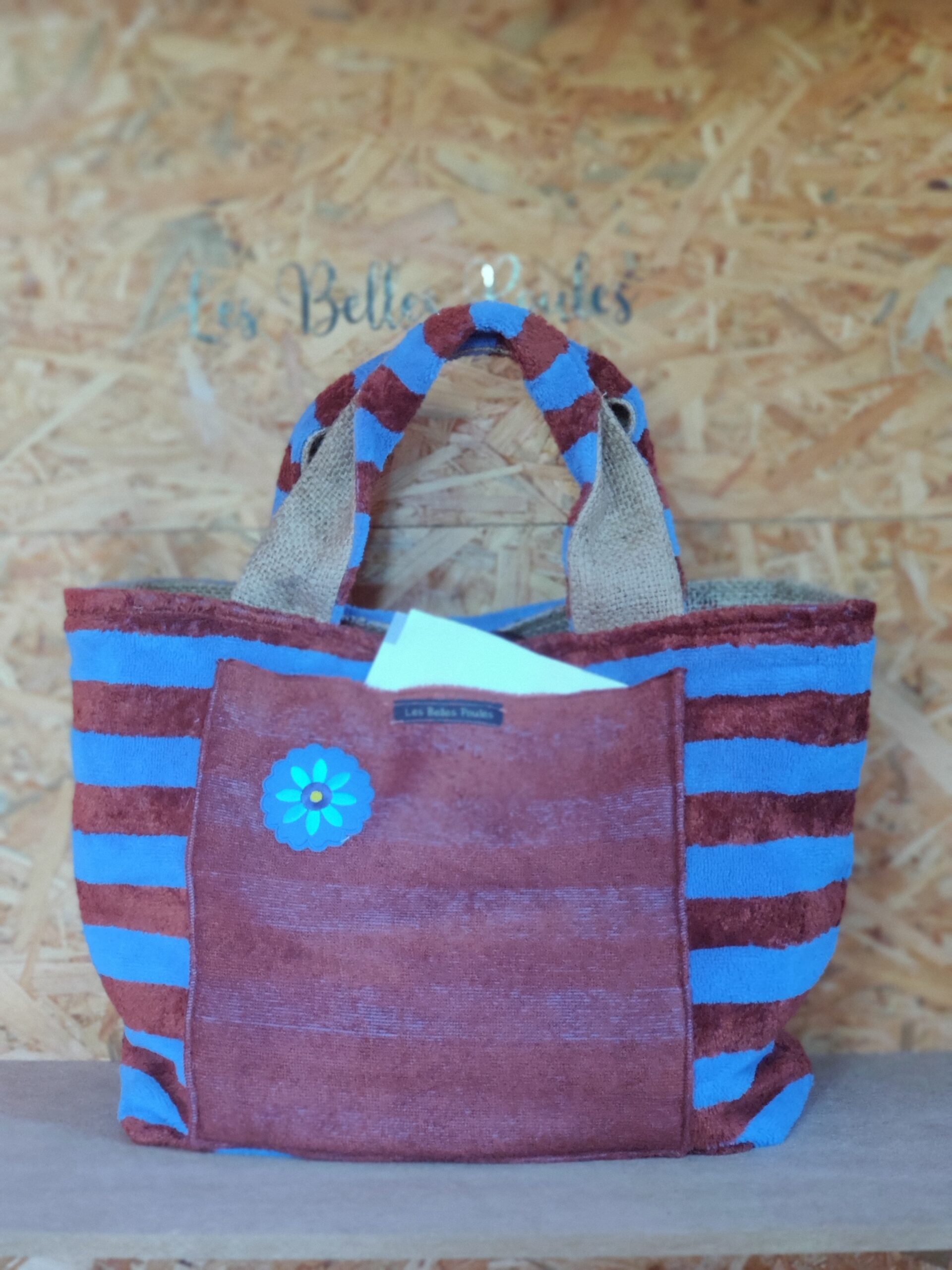 SAC EN TOILE DE JUTE DE CAFE FAIT MAIN UNIQUE LES BELLES POULES