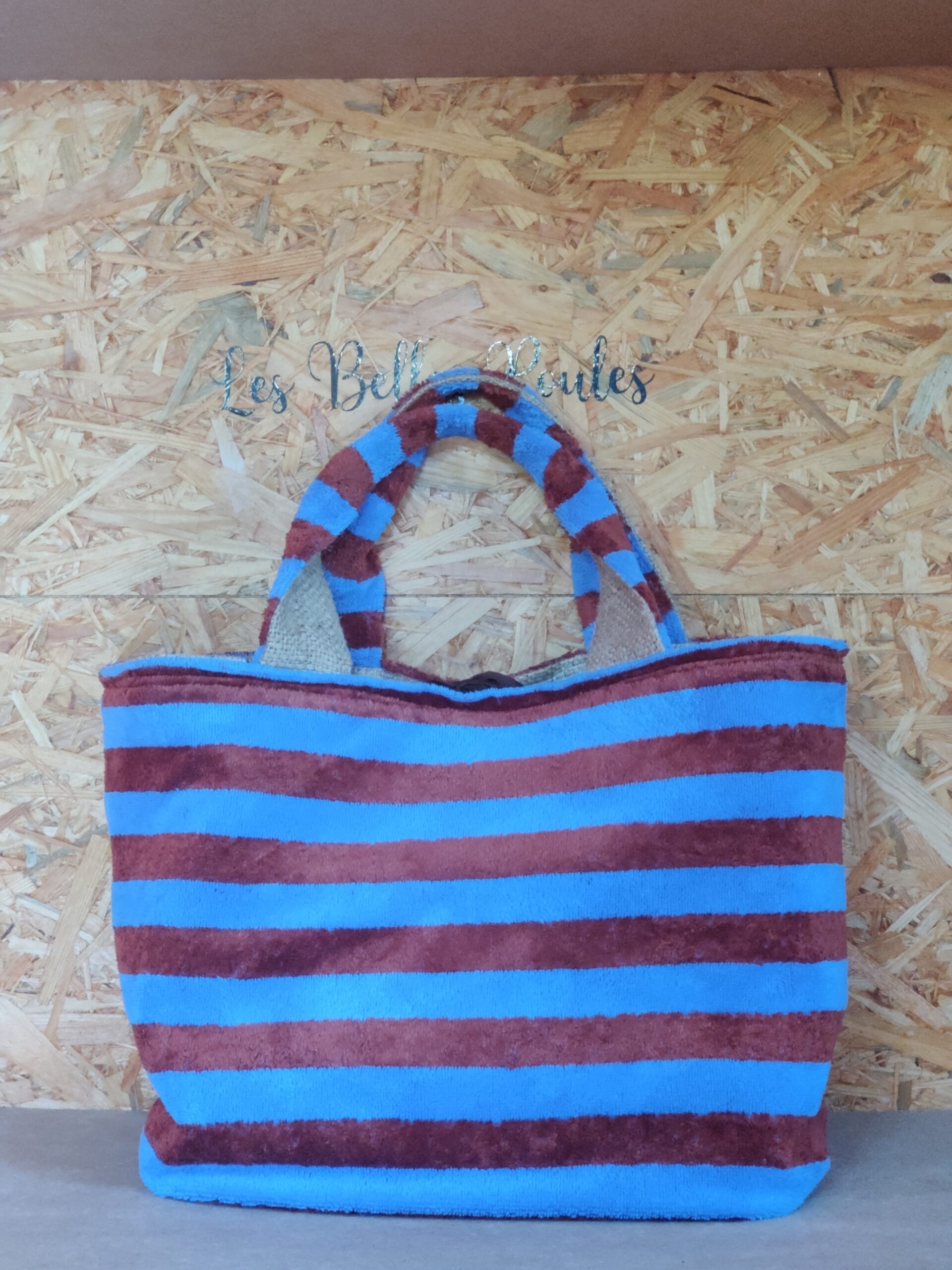 SAC FAIT MAIN EN TOILE DE JUTE DE CAFE RECYCLE UNIQUE LES BELLES POULES