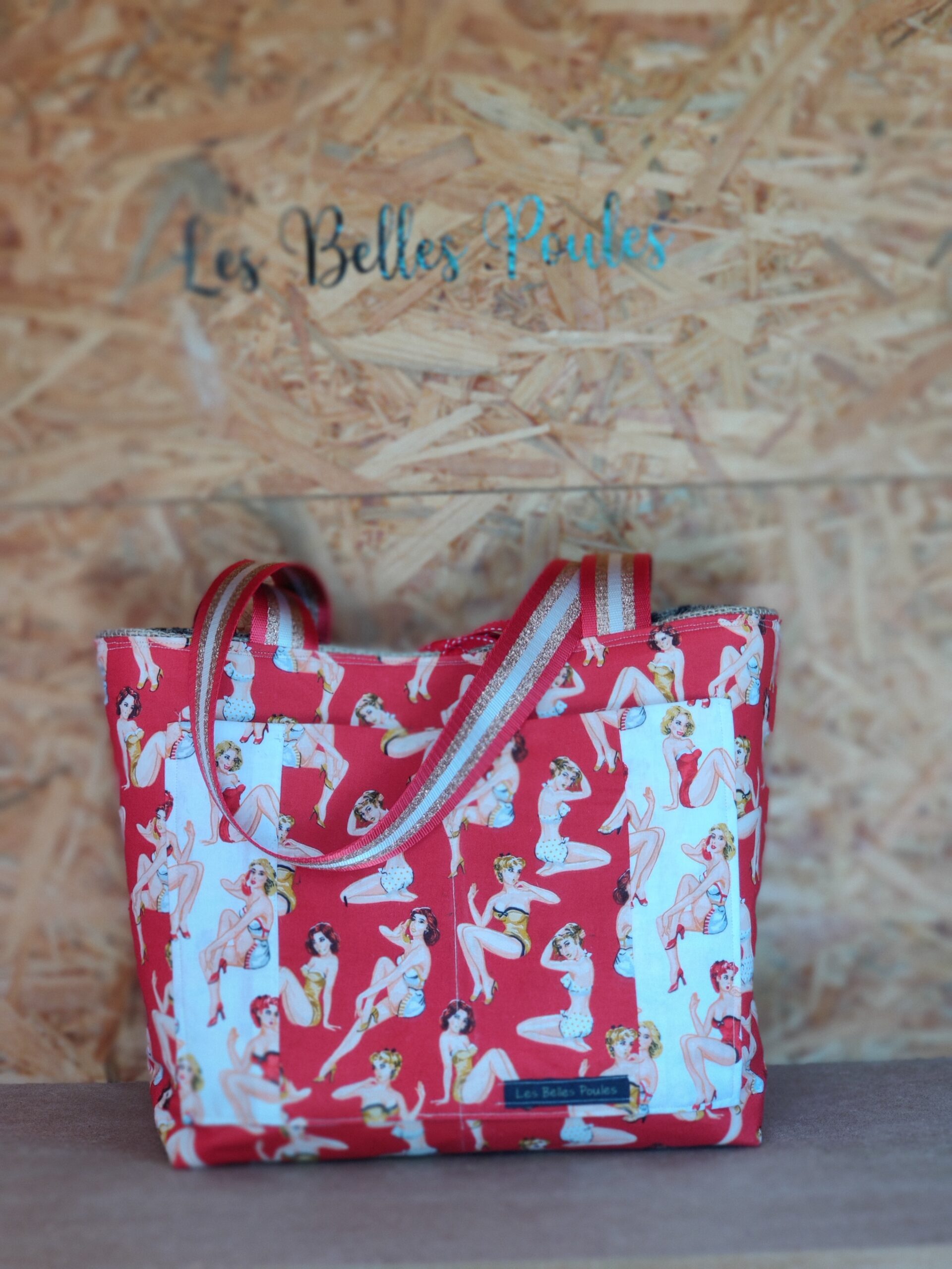 SAC FAIT MAIN EN TOILE DE JUTE DE CAFE RECYCLE UNIQUE LES BELLES POULES
