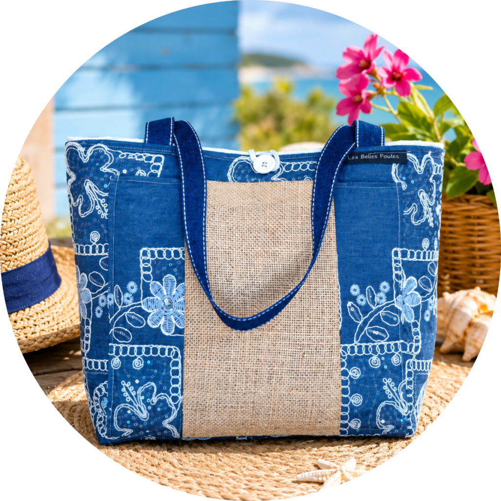 SAC FAIT MAIN EN TOILE DE JUTE DE CAFE RECYCLE LES BELLES POULES